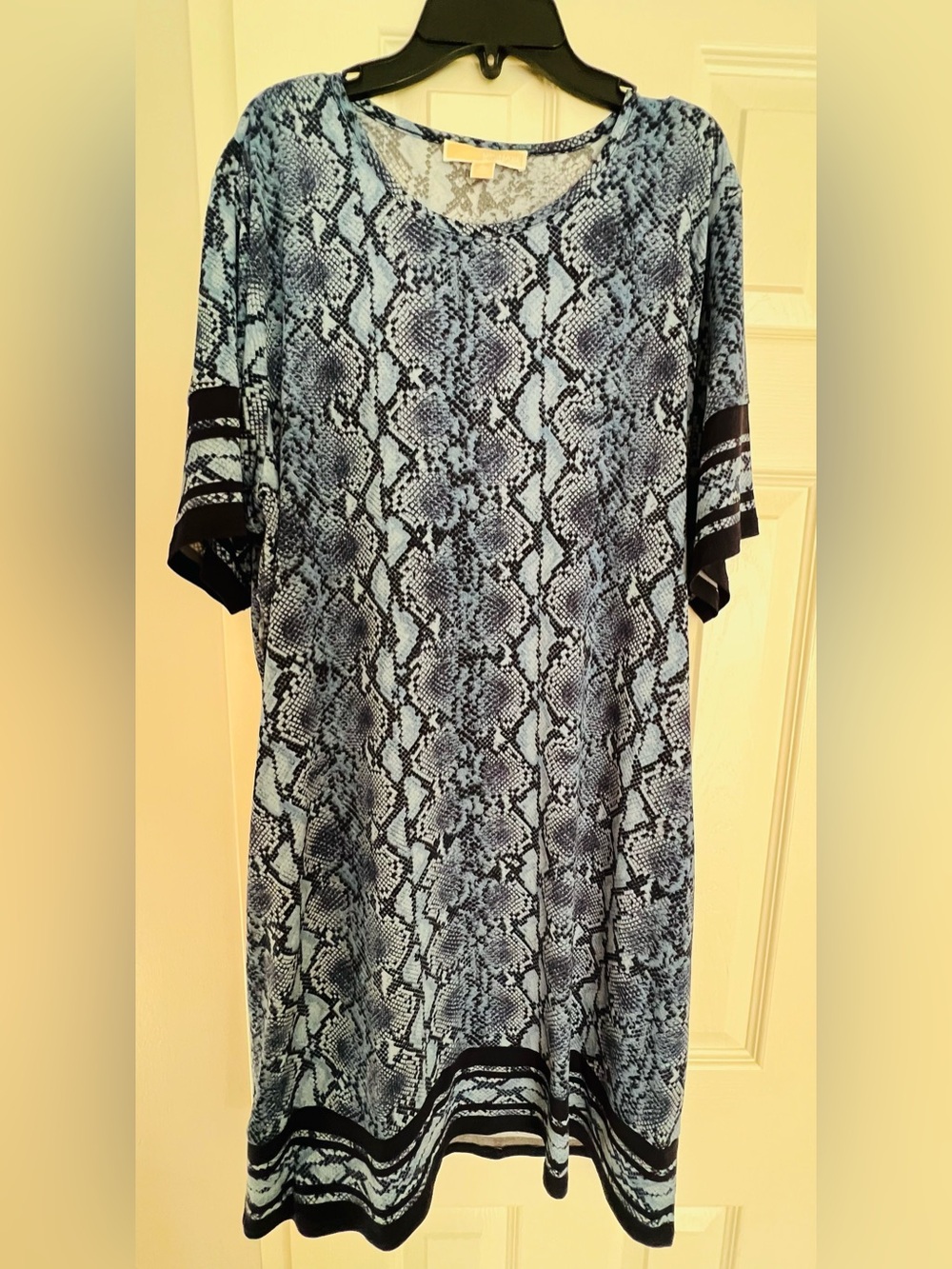 Michael Kors Blue Snake Skin Print Dress Women Sz. XL